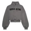 Human Being Yuvarlak Fermuarlı Kapüşonlu Sweatshirt “Koyu Gri” 827153TSVB91441