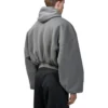 Human Being Yuvarlak Fermuarlı Kapüşonlu Sweatshirt “Koyu Gri” 827153TSVB91441