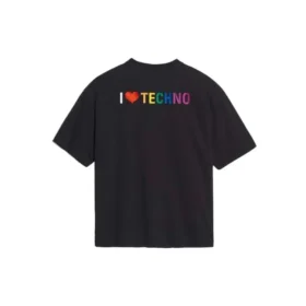 I Love Techno Nakışlı Siyah 556089TDV201000