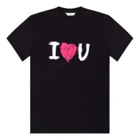 I Love U Baskılı Kısa Kollu Siyah 612965TJVL51070