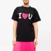 I Love U Baskılı Kısa Kollu Siyah 612965TJVL51070