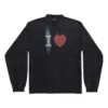 I Love Uzun Kollu Tişört Orta Kesim “Siyah” 744449TOVH39034