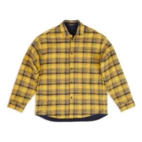 Çift Taraflı Oversized Kareli Gömlek “Sarı Mavi” 720105TNM277660