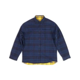 Çift Taraflı Oversized Kareli Gömlek “Sarı Mavi” 720105TNM277660