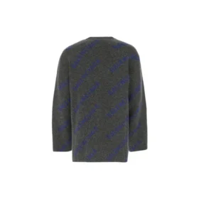 Intarsia Örgü Logolu Kazak “Koyu Gri” 623283T15671035