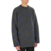 Intarsia Örgü Logolu Kazak “Koyu Gri” 623283T15671035