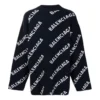 Intarsia Örgü Logolu Kazak “Siyah” 623283T15674177