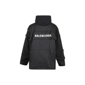 Jersey Ekli Teknik Kumaş Oversized Parka “Siyah” 746450TOO321000