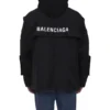 Jersey Ekli Teknik Kumaş Oversized Parka “Siyah” 746450TOO321000