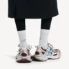 Kadınlar için kahverengi/bej/mavi renkli 3XL Interlace Sneaker’lar