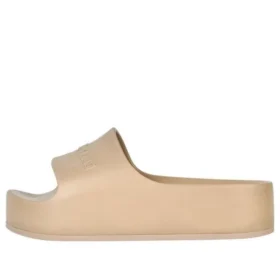 Kalın Tabanlı Kayma Sandaletler “Bej Kauçuk” 654315W1S899230