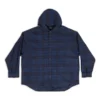 Kapüşonlu Kareli Overshirt “Blue Navy” 720109TNM354202