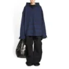 Kapüşonlu Kareli Overshirt “Blue Navy” 720109TNM354202