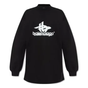 Katmanlı Spor Uzun Kollu Tişört Oversized “Siyah Beyaz” 739027TPVF21070