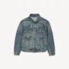 Kirli vintage mavi renkli kadın kick denim ceket Kirli vintage mavi renkli kadın kick denim ceket
