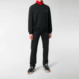 Küçük Kontrast Logolu Baskılı Bisiklet Yaka Sweatshirt “Siyah Beyaz” 556147TYK271000