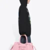Klasik Baskılı Bol Kesim Kapüşonlu Sweatshirt Siyah 641529TJVH91000