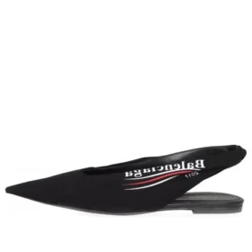 Knife Slingback Logo Baskılı Günlük Babet “Siyah” 500619W06001091