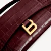 Koyu bordo renkli, zincirli Hourglass çantası