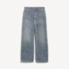 Koyu mavi erkek Denim dikişli bol kesim kot pantolon Koyu mavi erkek Denim dikişli bol kesim kot pantolon