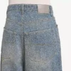 Koyu mavi erkek Denim dikişli bol kesim kot pantolon Koyu mavi erkek Denim dikişli bol kesim kot pantolon