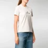 Logo Yuvarlak Yaka Tişört Gri/Beyaz 612964TJVD99054