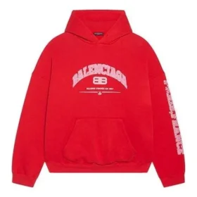Maison Balenciaga Geniş Kesim Kapüşonlu Sweatshirt “Kırmızı” 674986TLVJ26441 Maison Balenciaga Geniş Kesim Kapüşonlu Sweatshirt “Kırmızı” 674986TLVJ26441