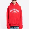 Maison Balenciaga Geniş Kesim Kapüşonlu Sweatshirt “Kırmızı” 674986TLVJ26441