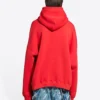 Maison Balenciaga Geniş Kesim Kapüşonlu Sweatshirt “Kırmızı” 674986TLVJ26441