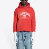 Maison Balenciaga Kısa Kapüşonlu Sweatshirt “Cardi Red” 670946-TLVJ3-6441