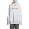 Metallica Kapüşonlu Sweatshirt Oversized Kesim “Dirty White Orange” 697879TMV890901