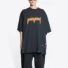 Metallica Kısa Kollu Tişört Oversized Kesim “Siyah Turuncu” 694576TMV880105