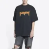 Metallica Kısa Kollu Tişört Oversized Kesim “Siyah Turuncu” 694576TMV881055