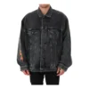 Metallica Oversized Denim Ceket “Yıkanmış Siyah Turuncu” 694504TBP471055