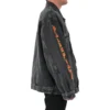 Metallica Oversized Denim Ceket “Yıkanmış Siyah Turuncu” 694504TBP471055