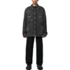 Mirror Yastıklı Denim Ceket “Koyu Gri” 735744TBP471270