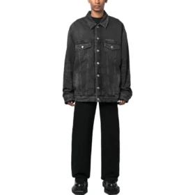 Mirror Yastıklı Denim Ceket “Koyu Gri” 735744TBP471270