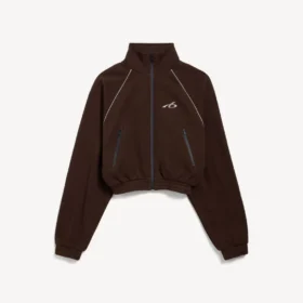 Moka rengi kadın techwear eşofman ceket