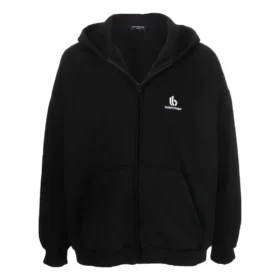 Nakışlı Logo Fermuarlı Kapüşonlu Kapüşonlu Sweatshirt “Siyah” 674719TLVH81070 Nakışlı Logo Fermuarlı Kapüşonlu Kapüşonlu Sweatshirt “Siyah” 674719TLVH81070