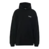 Nakışlı Political Campaign Oversized Kapüşonlu Sweatshirt “Siyah” 620973TKVI91070