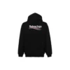 Nakışlı Political Campaign Oversized Kapüşonlu Sweatshirt “Siyah Beyaz” 620947TKVI91070
