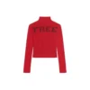 Nervürlü Desenli FREE Balıkçı Yaka Kazak “Red” 662722T32106167