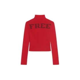 Nervürlü Desenli FREE Balıkçı Yaka Kazak “Red” 662722T32106167