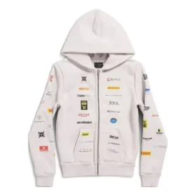 İş İngilizcesi Fermuarlı Kapüşonlu Sweatshirt “Off White” 788243TQVH69016