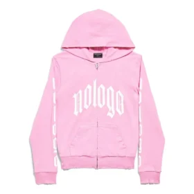 Nologo Fermuarlı Kapüşonlu Sweatshirt Dar Kesim “Açık Pembe Beyaz” 788243TQVK55708 Nologo Fermuarlı Kapüşonlu Sweatshirt Dar Kesim “Açık Pembe Beyaz” 788243TQVK55708