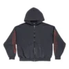 Offshore Fermuarlı Kapüşonlu Sweatshirt Orta Kesim “Black Faded” 770939TPVM91568