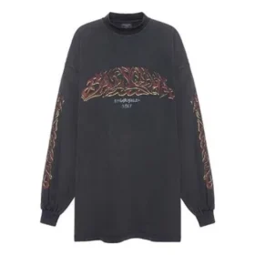 Offshore Uzun Kollu Tişört Oversized “Black Faded” 739027TPVM81568