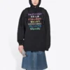 Çok Renkli Logo Baskılı Kapüşonlu Sweatshirt Siyah 578135TJVI62771