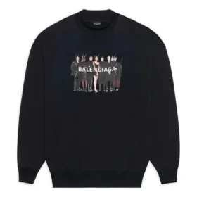 Orijinal Balenciaga Bisiklet Yaka Sweatshirt “Siyah” 652981TIVA21000 Orijinal Balenciaga Bisiklet Yaka Sweatshirt “Siyah” 652981TIVA21000