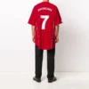 Oversized Futbol Tişörtü “Kırmızı Beyaz” 641666TJV056540